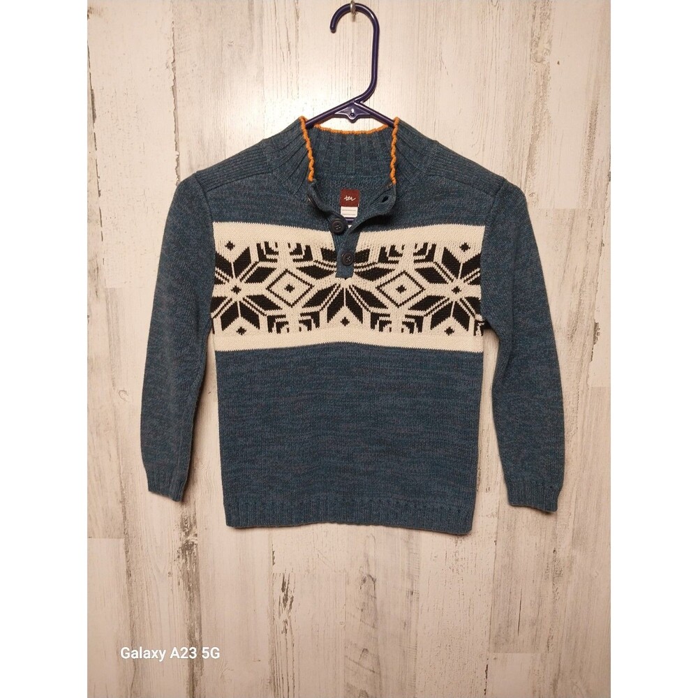 Tea Collection Nordic Fair Isle Knit Sweater Boys Size 6